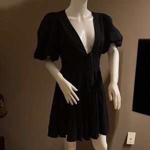House of Harlow puff sleeve linen dress size 4